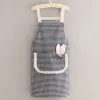 New bambus-joint cotton apron, a fashionable home apron, a kitchen lady's cooking oil-proof work uniform, a breathable waistband details Picture